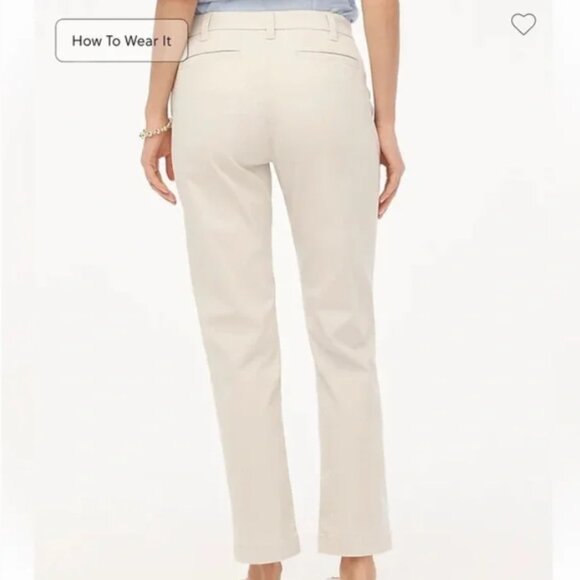 J. Crew High Rise Girlfriend Chino Pants Stone Ivory White 6 - Picture 2 of 9